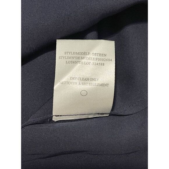 Theory Silk Osteen Mini Dress Crossover V-Neck Draped Sleeveless Navy Blue 2‎ - Picture 8 of 13